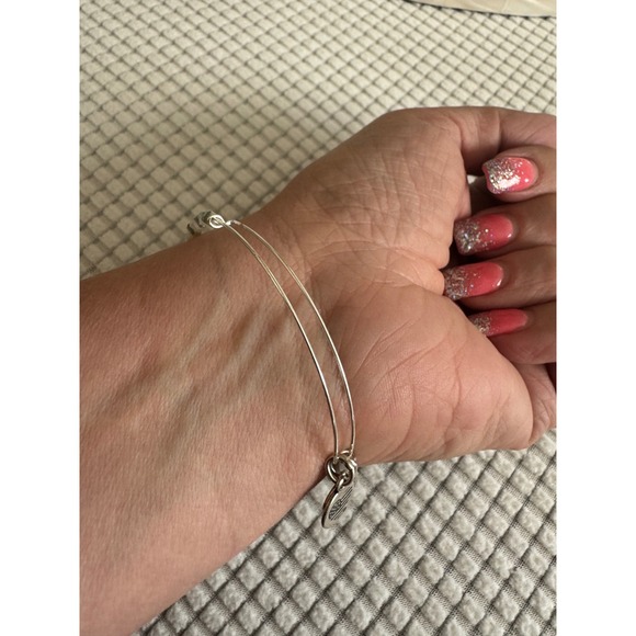 Alex and Ani Beaded Bangle‎ Bracelet Silver Tone with USA Charm - Picture 6 of 7